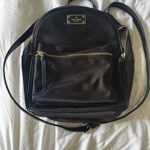 kate spade black interior nylon crossbody with gold hardware
